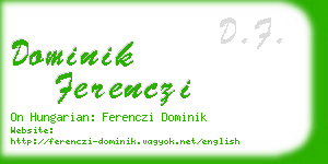 dominik ferenczi business card